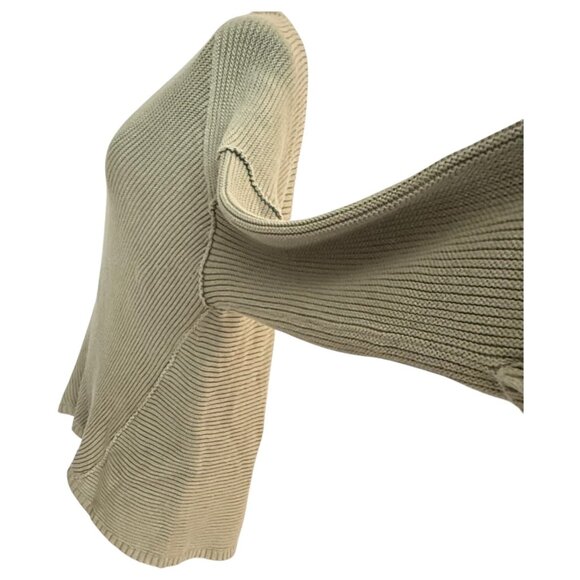 Free People Womens Oversized Ribbed Knit Sweater Green Size Small Pull Over Cuff - Picture 5 of 9